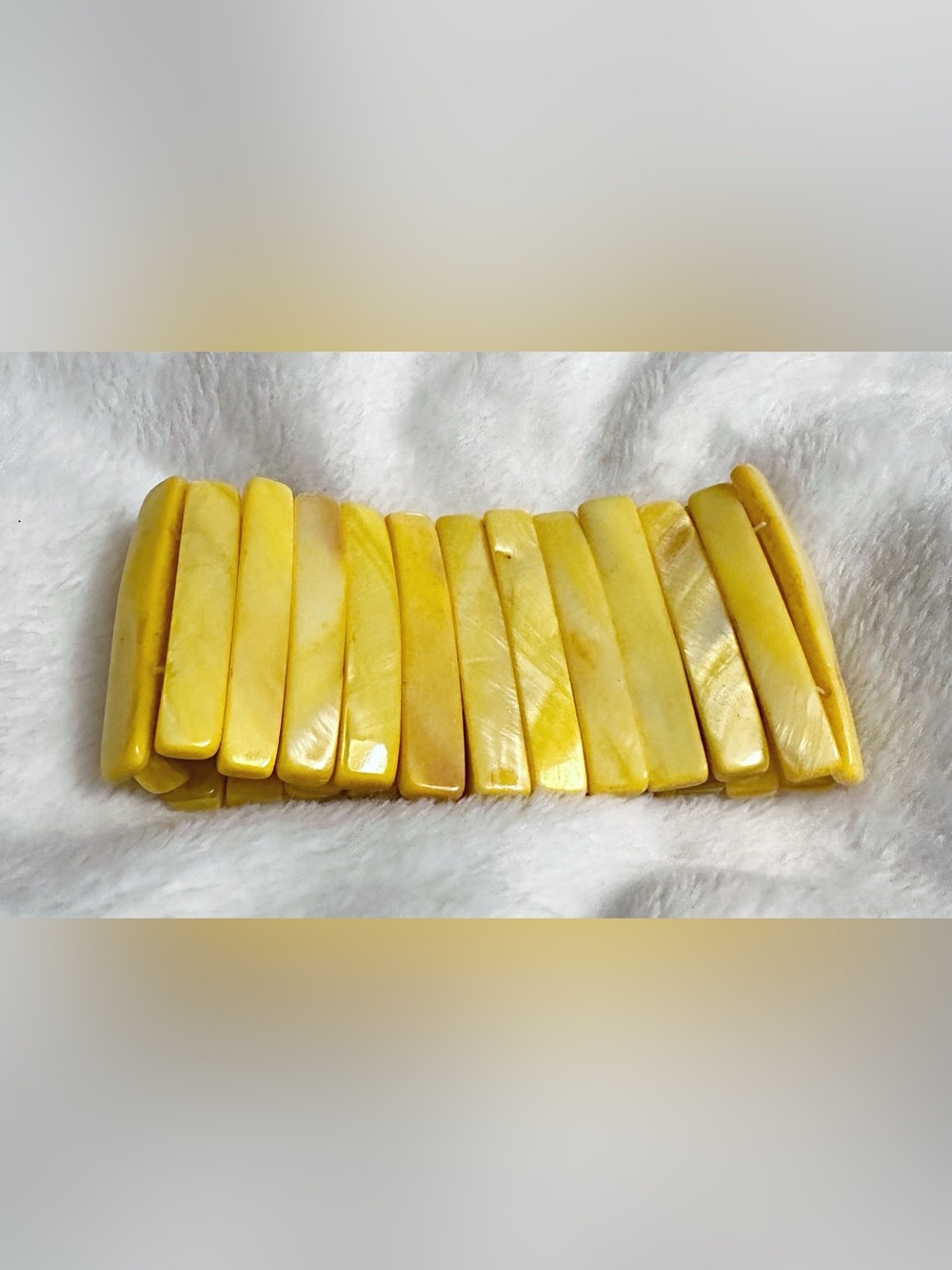 Yellow Mother of Pearl Stretch Bracelet